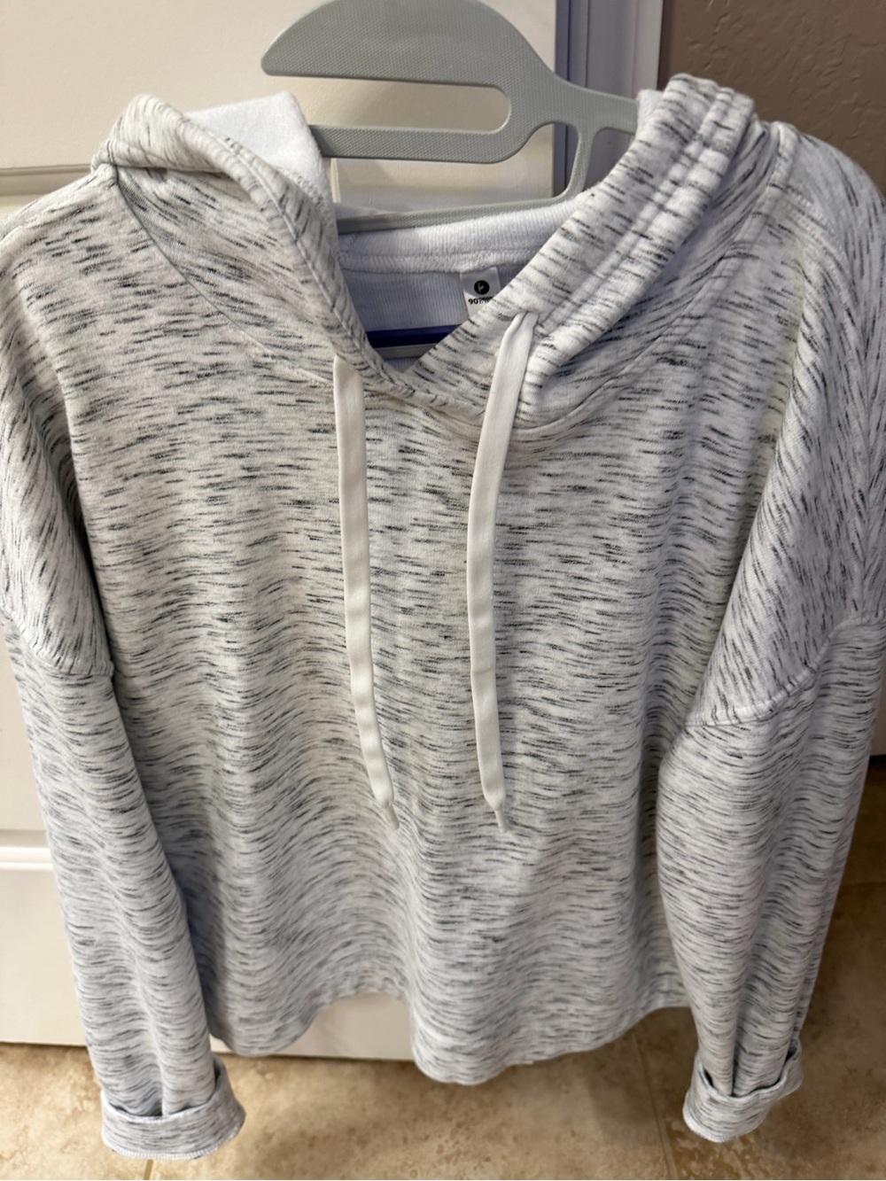 Women’s Light Gray Marled Hoodie Sweatshirt